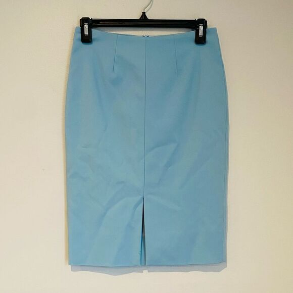 L'AGENCE BLUE SLIT-FRONT STRETCH PENCIL A-LINE CASUAL SKIRT SIZE 2 - Picture 4 of 10